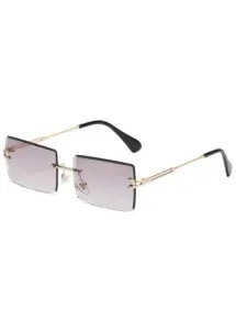 Modlily Grey Geometric Design Metal Detail Sunglasses - One Size