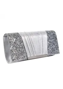 Modlily Grey Sequin Magnetic Chains Shoulder Bag - One Size