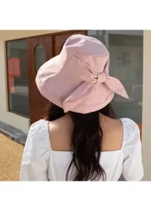 Modlily Light Pink Bowknot Back Visor Hat - One Size