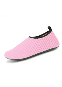 Modlily Light Pink Striped Anti Slippery Water Shoes - 36