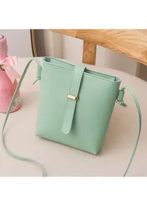 Modlily Mint Green Hasp Spaghetti Strap Shoulder Bag - One Size