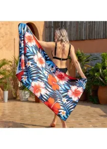 Modlily Multi Color Floral Print Beach Blanket - One Size