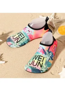 Modlily Multi Color Letter Print Anti Slippery Water Shoes - 36