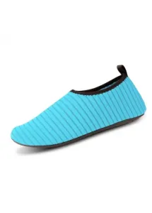 Modlily Neon Blue Striped Anti Slippery Polyester Water Shoes - 36
