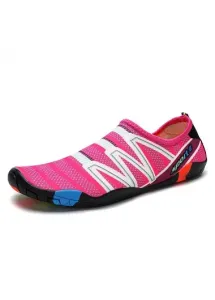 Modlily Neon Rose Red Contrast Anti Slippery Water Shoes - 36