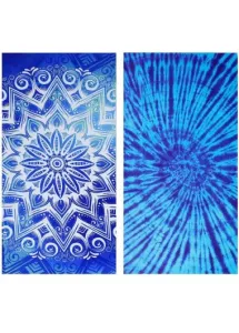 Modlily Royal Blue Double Sides Print Beach Blanket - One Size