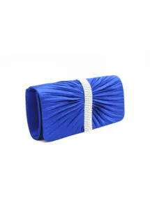 Modlily Sapphire Blue Magnetic Rhinestone PU Hand Bag - One Size