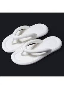 Modlily Flip Flops White Toe Post Falt Flip Flops - 36
