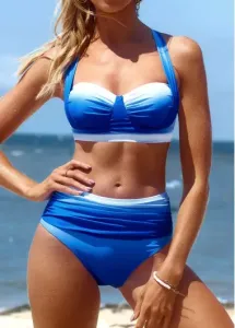 Modlily Criss Cross Ombre Blue Bikini Set - L