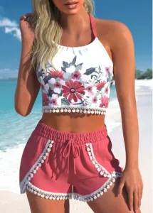 Modlily Lace High Waisted Floral Print Bikini Set - XL