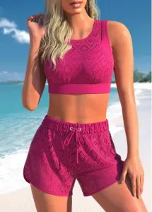 Modlily Lace High Waisted Hot Pink Bikini Set - XL
