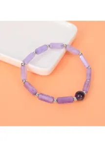Modlily Beaded Light Purple Square Design Bracelet - One Size