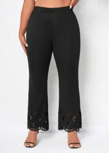 Modlily Black Burn Out Printing Plus Size Pants - 2XL