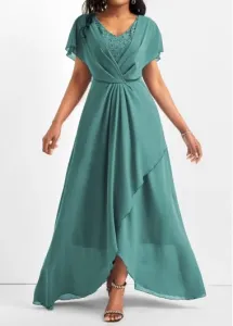 Modlily Mint Green Lace Short Sleeve Maxi Dress - XL