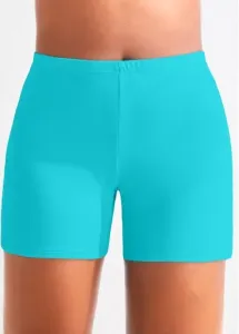 Modlily High Waisted Plus Size Neon Blue Swim Shorts - 1X #173693
