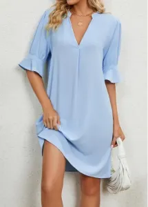 Modlily Light Blue Split H Shape Dress - L