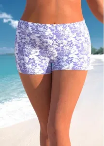 Modlily Mid Waisted Plus Size Light Purple Swim Shorts - 3X