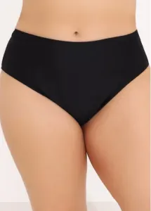 Modlily Plus Size Black High Waisted Swimwear Panty - 1X