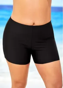 Modlily Plus Size Black High Waisted Swimwear Shorts - 1X #174761