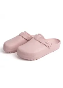 Modlily Flip Flops Closed Toe Pink Low Heel Sliders - 36