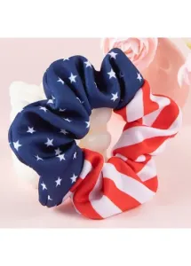 Modlily American Flag Red Hair Accessory Scrunchie - One Size