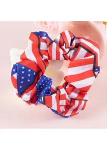 Modlily American Flag Red Hair Accessory Scrunchie - One Size