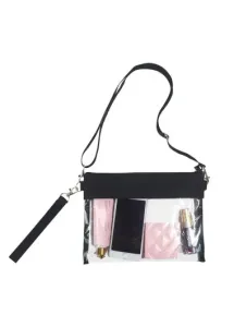 Modlily Black Transparent PVC Zip Crossbody Bag - One Size