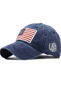Modlily Blue American Flag Hat Baseball Cap - One Size
