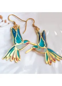 Modlily Cyan Birds Design Polyresin Material Earrings - One Size