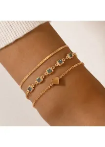Modlily Golden Heart Bracelets & Bangles - One Size