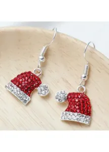Modlily Hot Drilling Wine Red Alloy Earrings - One Size