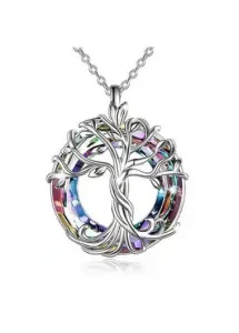 Modlily Silver Round Tree Design Alloy Necklace - One Size