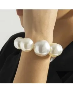 Modlily White Pearl Detail Asymmetric Design Bracelet - One Size