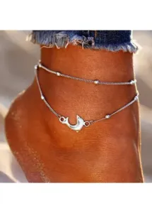 Modlily Geometric Silvery White Dolphin Alloy Anklet - One Size