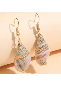 Modlily Gold Shell Alloy Conch Detail Earrings - One Size