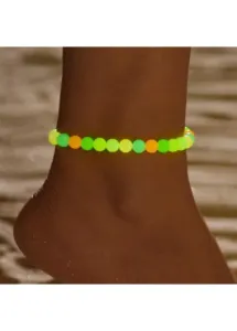 Modlily Multi Color Round Luminous Design Anklet - One Size