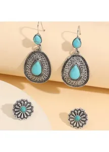 Modlily Silver Vintage Tribal Design Alloy Earrings Set - One Size