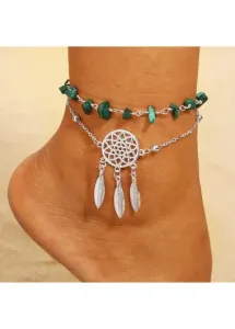 Modlily Silvery White Dreamcatcher Hollow Alloy Anklet - One Size