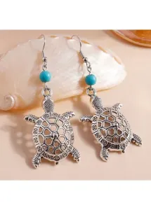 Modlily Silvery White Hollow Turtle Alloy Earrings - One Size