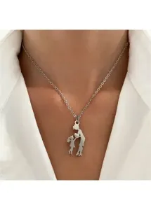 Modlily Silvery White Mother's Day Alloy Necklace - One Size