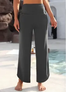 Modlily Dark Grey Pocket Elastic Waist High Waisted Pants - XL #1269079