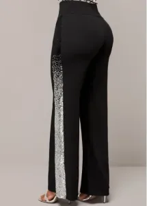 Modlily Sequin Black Ombre High Waisted Pants - L
