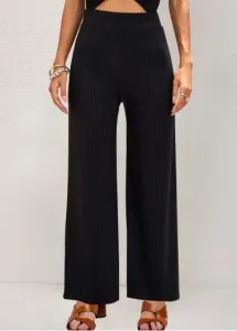 Modlily Straight Leg Black Elastic High Waisted Pants - XL