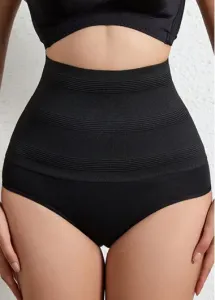 Modlily Black High Tummy Control Waisted Panties - XL
