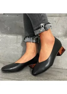Modlily Black Closed Toe Design Mid Heel Sandals - 36