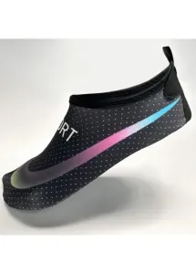 Modlily Black Ombre Letter Waterproof Water Shoes - 40