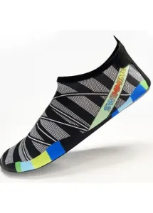 Modlily Dark Grey Striped Waterproof Water Shoes - 39