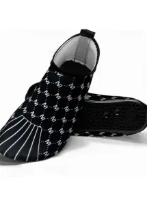 Modlily Letter Print Waterproof Black Water Shoes - 36