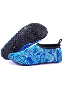 Modlily Neon Blue Graffiti Print Waterproof Water Shoes - 37