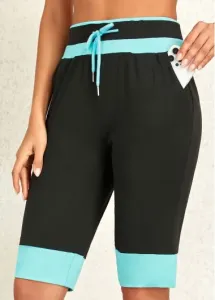 Modlily Black Pocket Drawastring High Waisted Shorts - 4XL